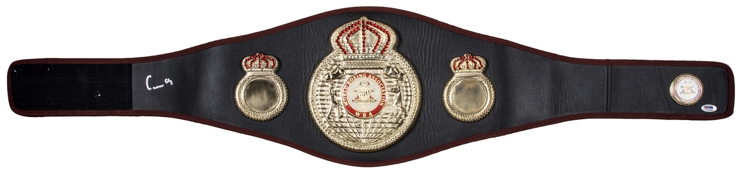 Muhammad Ali Signed "Cassius Clay" WBA Belt (PSA/DNA)